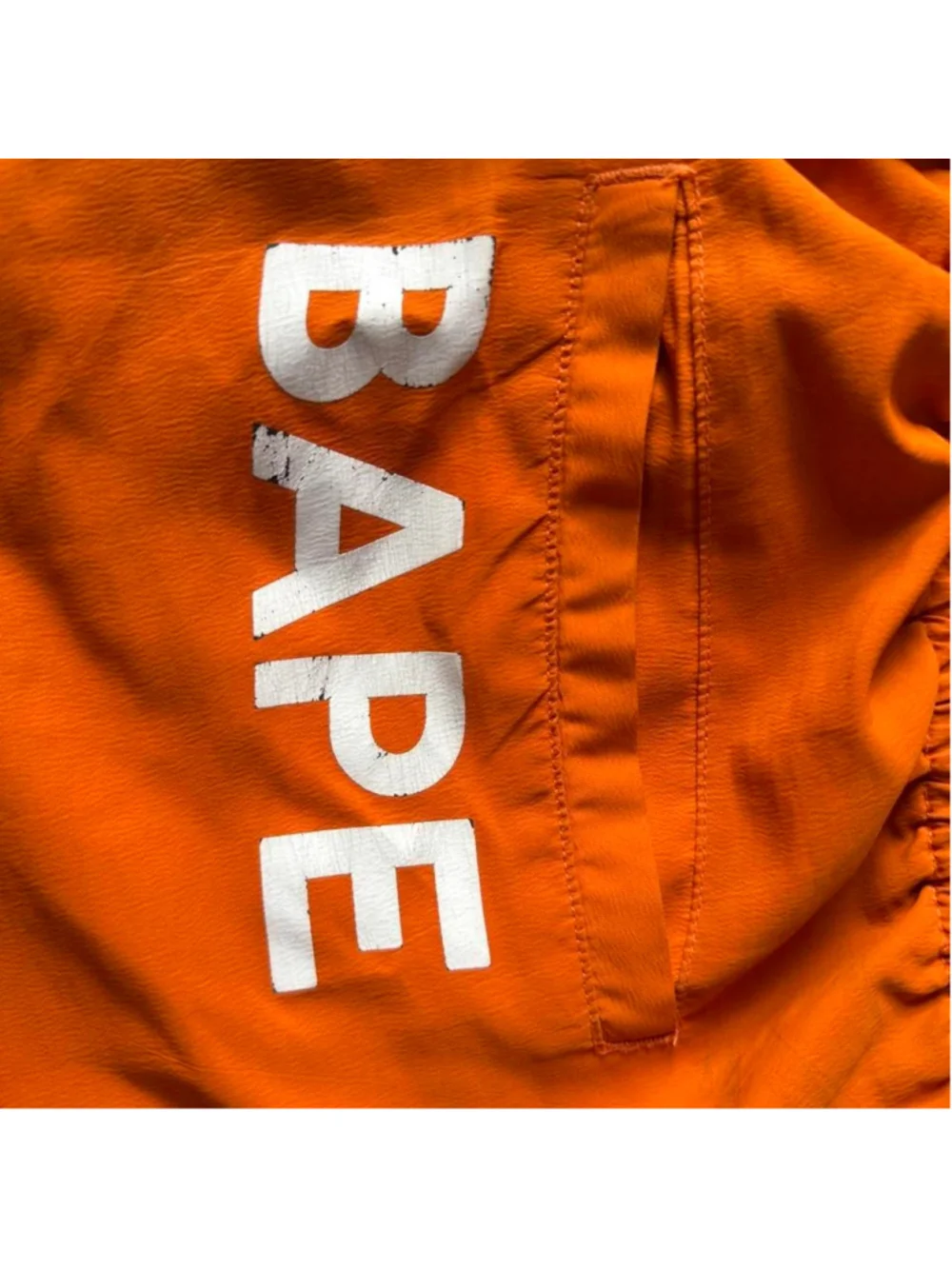 Orange BAPE swim shorts size L #streetwear